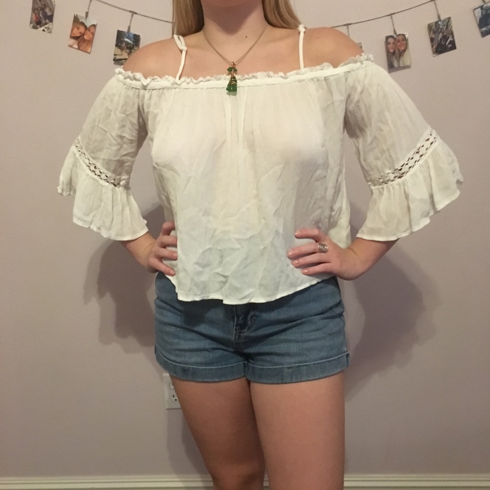 White off the shoulder top